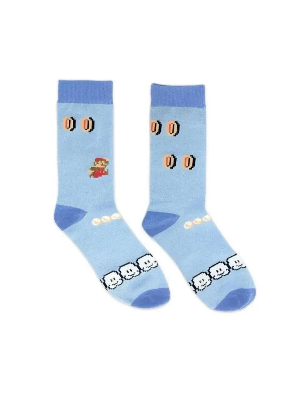 Mario Socks 3 Pair Cartoon VideoGame Socks Size 6-10 Mens Novelty Crew Socks New